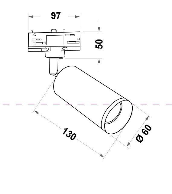 Светильник на штанге Maytoni Technical Фокус TR028-3-GU10-MG
