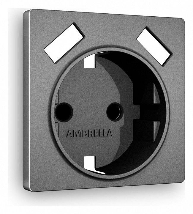 Накладка для розетки с заземлением и со шторками и 2хUSB type A Ambrella Volt ALFA AP6590