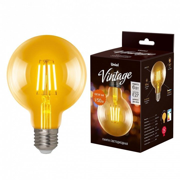 Лампа светодиодная Uniel Golden E27 6Вт K UL-00002359