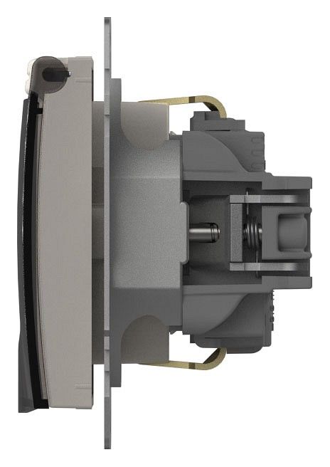 Розетка с заземлением с крышкой, без рамки Elbi Eleсtriс Zena Vega 609-010200-218