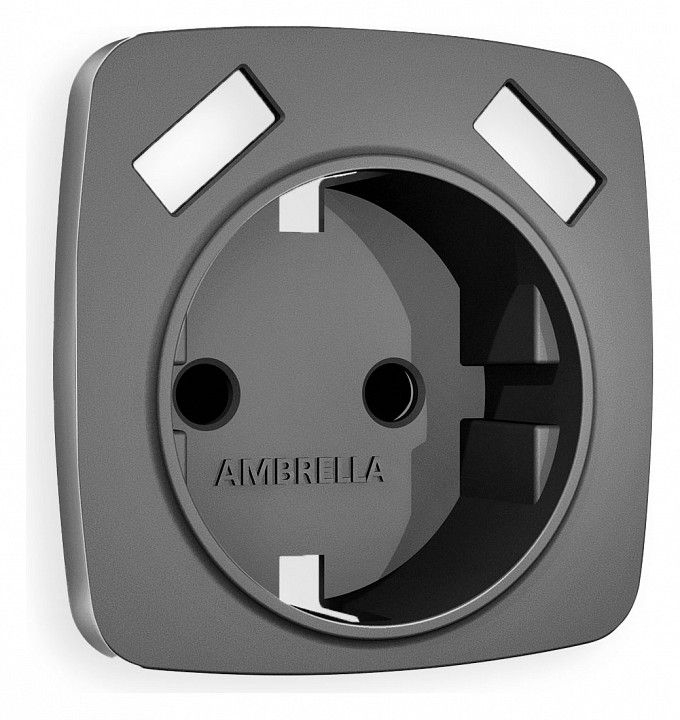 Накладка для розетки с заземлением и со шторками и 2хUSB type A Ambrella Volt OMEGA OP6590