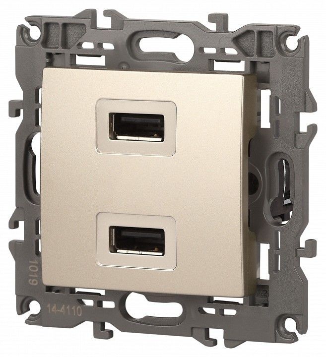 Розетка 2хUSB type A без рамки Эра Эра Elegance 14-4110-04