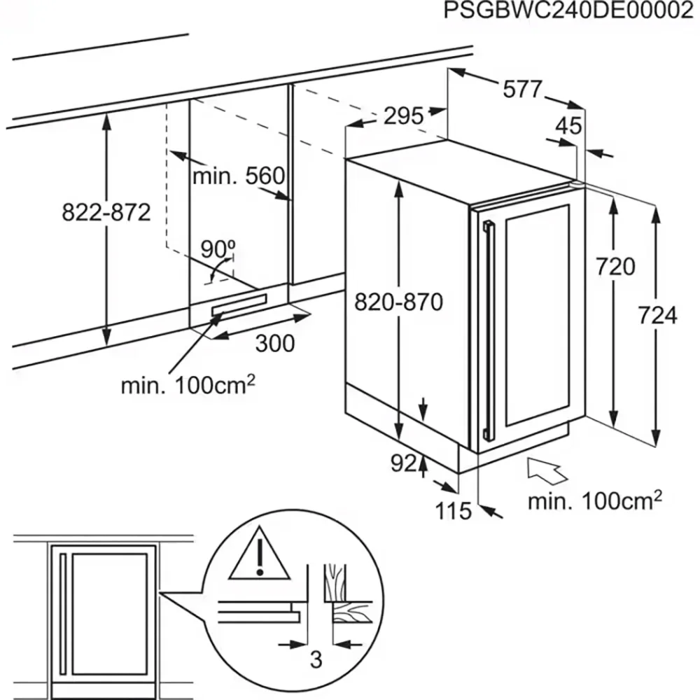 Встраиваемый винный шкаф AEG AWUS020B5B