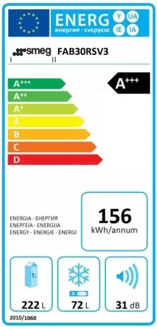 Холодильник Smeg FAB30RWH3