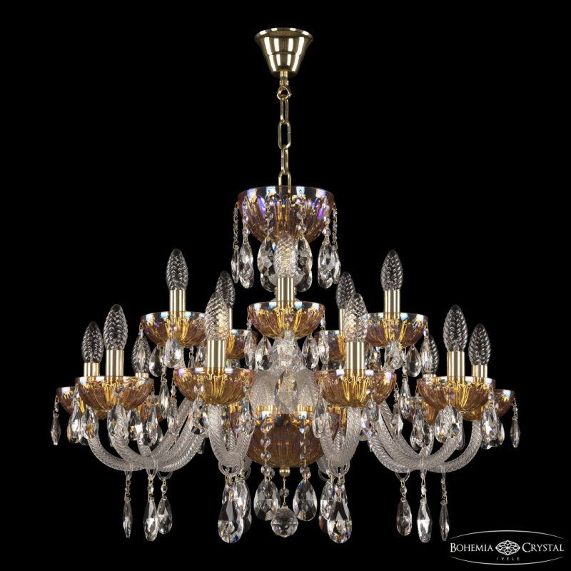 Подвесная люстра Bohemia Ivele Crystal 5417 5417/10+5/240 G Shampan/M-1H