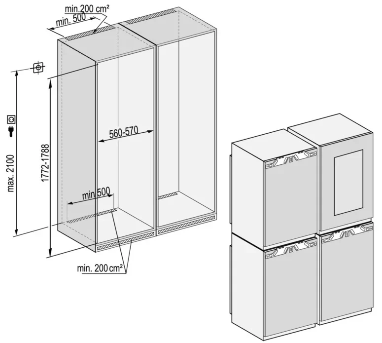 Встраиваемый холодильник Side-by-Side Liebherr SBSWdf 64I5 BioFresh NoFrost