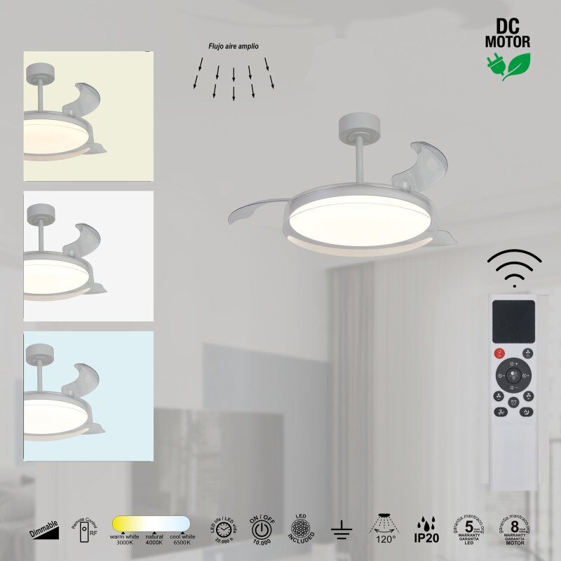 Светильник с вентилятором Mantra GLASS FAN 9525