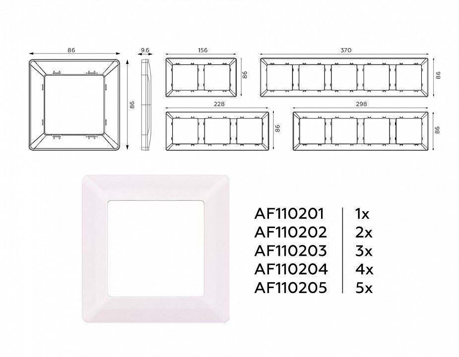 Рамка на 2 поста Ambrella Volt ALFA AF110202