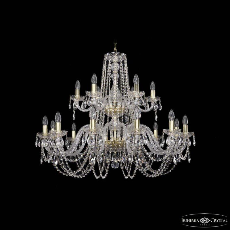 Подвесная люстра Bohemia Ivele Crystal 1402 1402/12+6/360/2d G