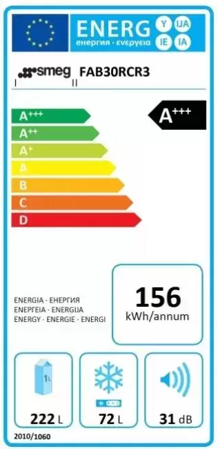 Холодильник Smeg FAB30RCR3
