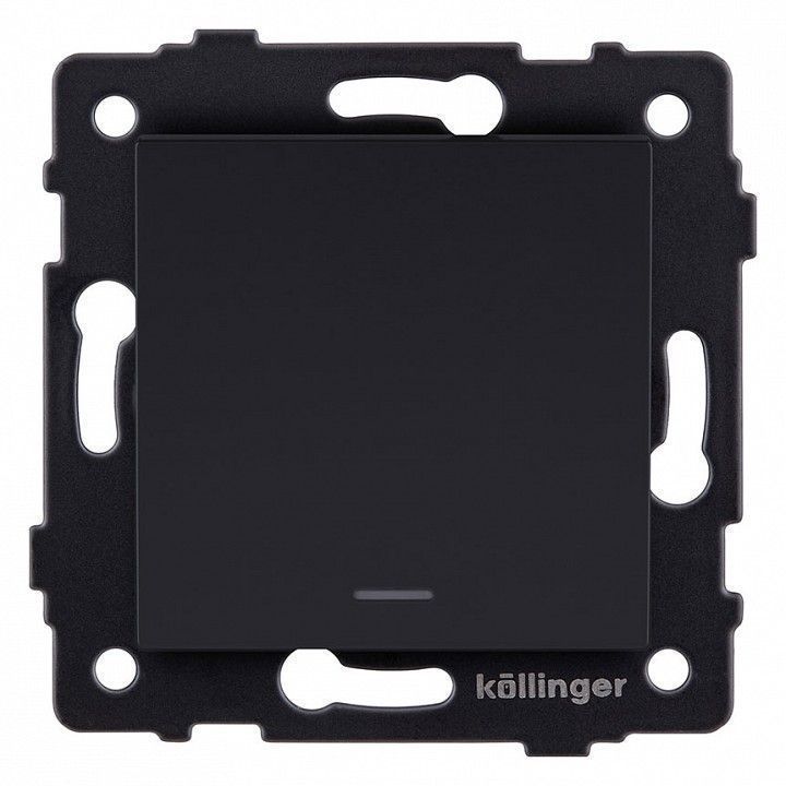 Выключатель проходной одноклавишный с подсветкой без рамки Kollinger  REA-S-004BM