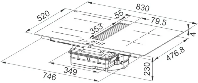 Варочная панель со встроенной вытяжкой Faber Galileo Linear F830