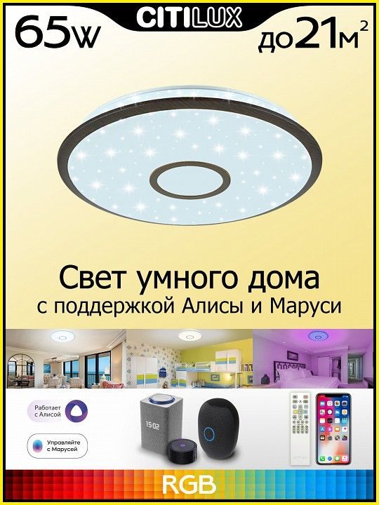 Накладной светильник Citilux Старлайт Смарт CL703A65G