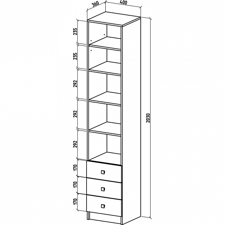 Стеллаж комбинированный Бостон-6