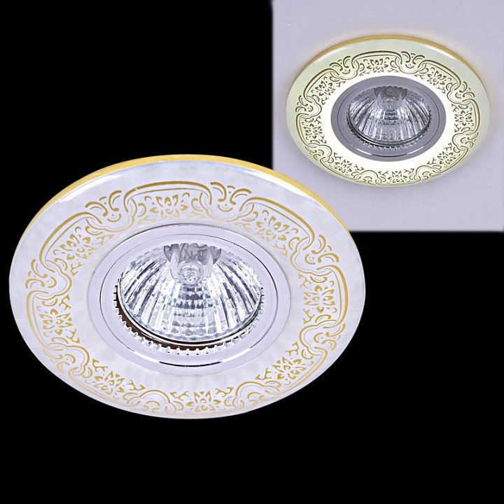 Встраиваемый светильник Reluce  09502-9.0-001MN MR16+LED3W WH/GD