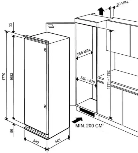 Встраиваемый холодильник Smeg LB30AFNF