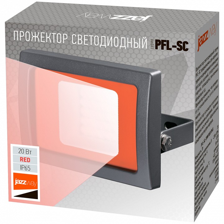 Настенно-потолочный прожектор Jazzway  PFL-SC-20W Red IP65