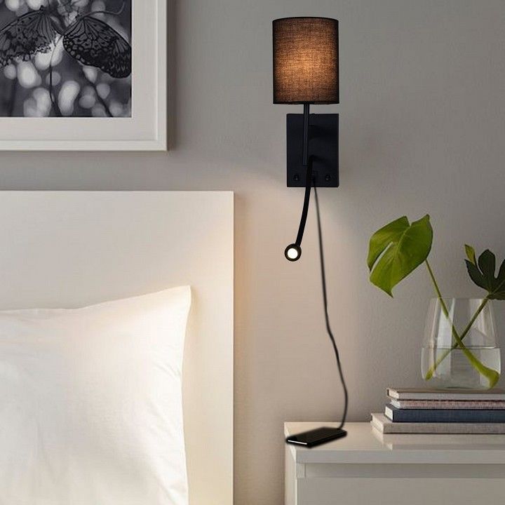 Бра с подсветкой Reluce 86210 86210-9.2-001KT LED3W+E14 BK