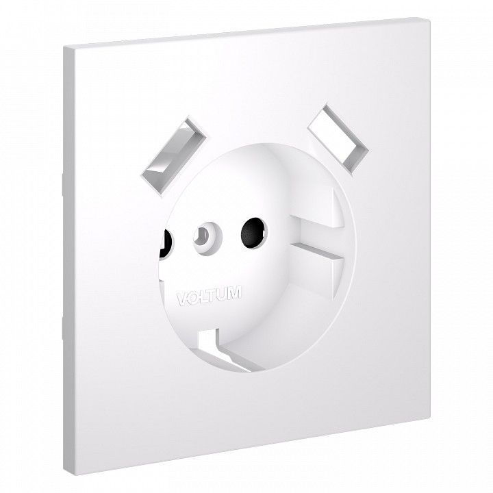 Накладка для розетки с заземлением и со шторками и 2хUSB type A Voltum S70 VLS000902
