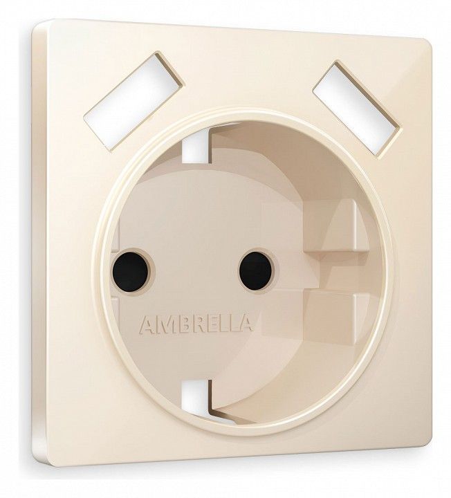 Накладка для розетки с заземлением и со шторками и 2хUSB type A Ambrella Volt ALFA AP3090