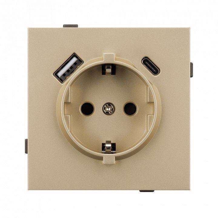 Розетка 2хUSB type A и C без рамки Arlight SCT-TENDO 054608