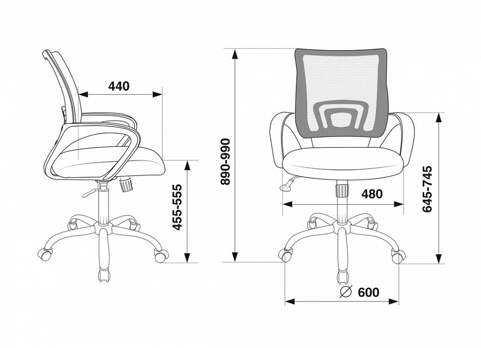 Кресло компьютерное CH-695N/SL/DG/TW-11