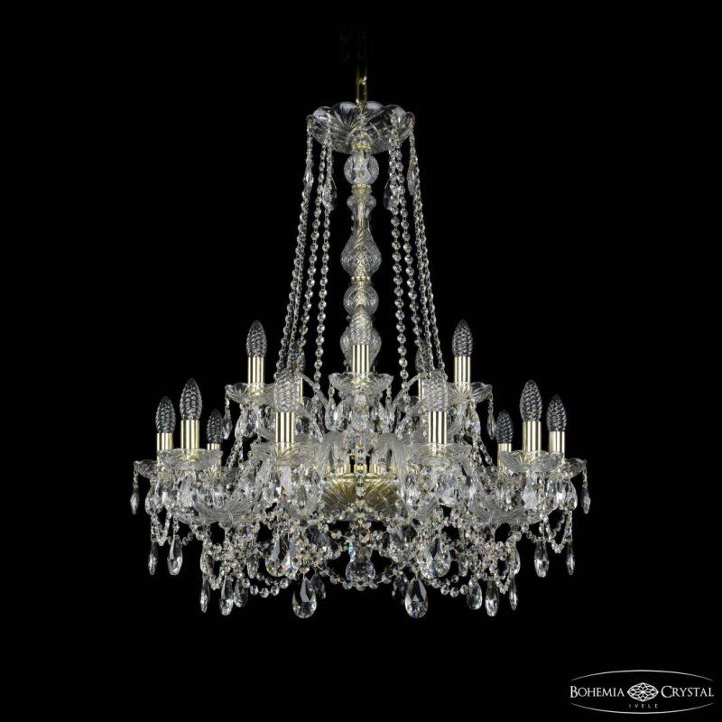Подвесная люстра Bohemia Ivele Crystal 1411 1411/10+5/240/h-84 G