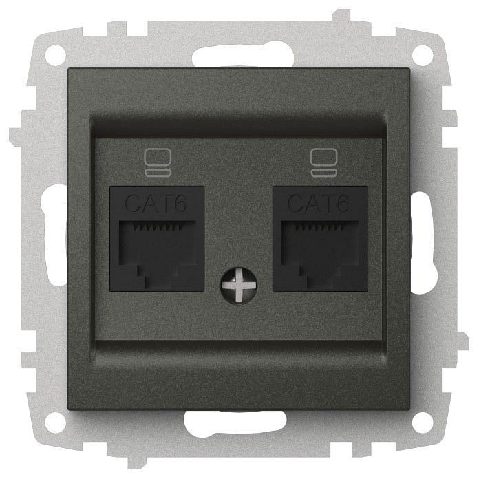 Розетка двойная Ethernet RJ-45 без рамки Elbi Eleсtriс Zena Vega 609-011100-248
