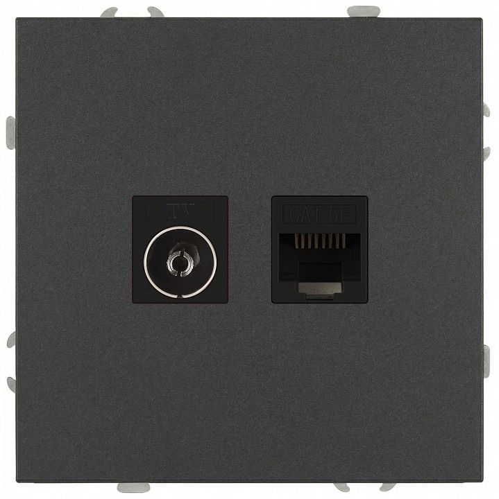 ТВ-розетка и розетка Ethernet RJ-45 без рамки Эра Galaxy Б0070786
