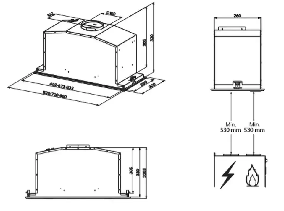 Встраиваемая вытяжка Bertazzoni KIN52MOD1XC