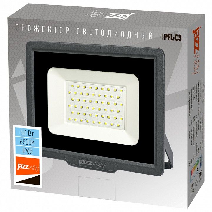 Настенно-потолочный прожектор Jazzway  PFL- C3 50w  6500K IP65