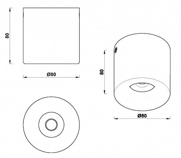 Накладной светильник iLedex Metrica 108-7W-D80-4000K-24DG-BK