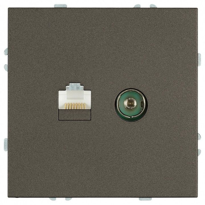 ТВ-розетка и розетка Ethernet RJ-45 без рамки Stekker Эмили 49924