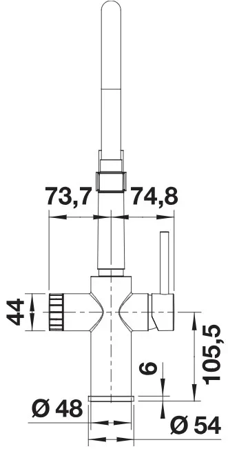 Смеситель 3-в-1 Blanco CATRIS-S Flexo Filter 526706 нержавеющая сталь