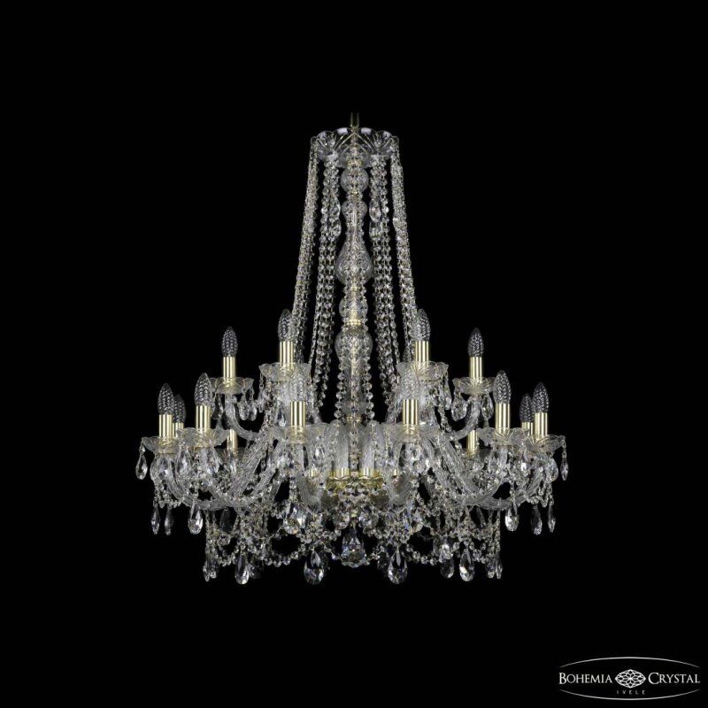 Подвесная люстра Bohemia Ivele Crystal 1411 1411/12+6/300/h-94 G
