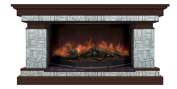 Комплект из электрокамина напольного и портала (143x45x80 см) Брайтон Старый Город Rondo 86 БР000027