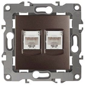 Розетка двойная Ethernet RJ-45 без рамки Эра Эра 12 12-3108-13
