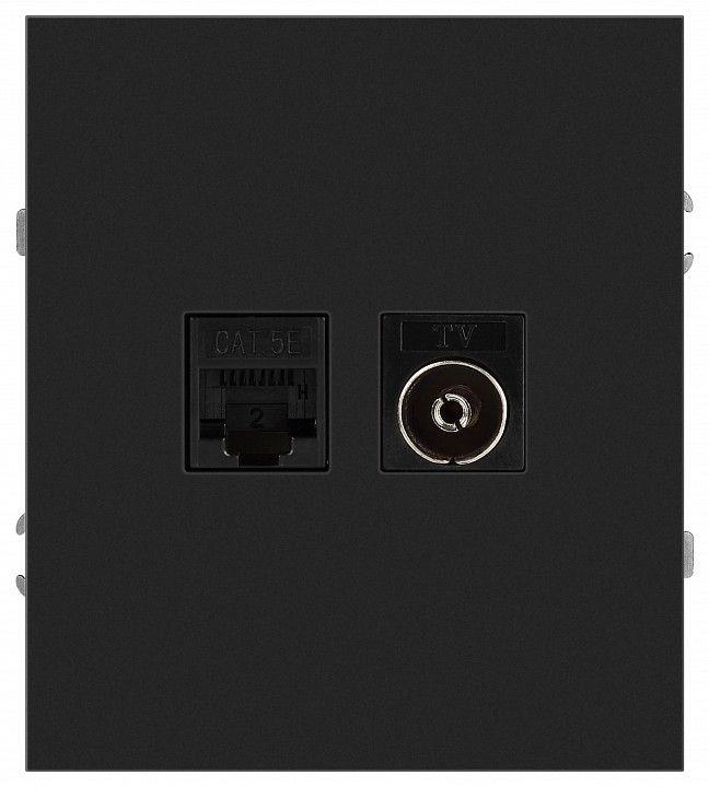 ТВ-розетка и розетка Ethernet RJ-45 без рамки Эра Arktik Б0070498