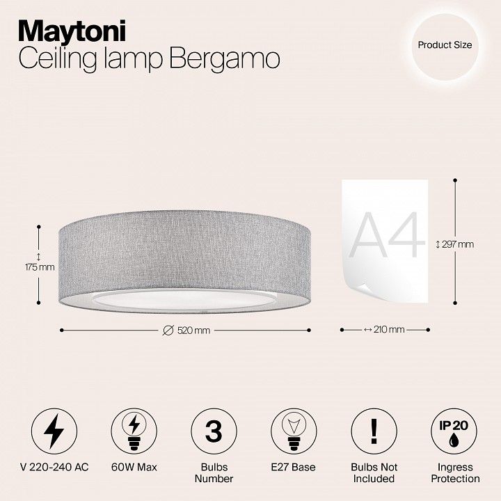 Накладной светильник Maytoni Бергамо MOD613CL-04GR