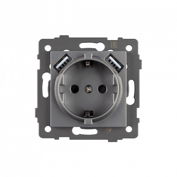 Розетка с заземлением и 2хUSB type A, без рамки Arlight SCT 049820