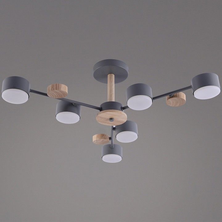 Люстра на штанге Reluce  03758-0.3-06 GREY+WOOD GX53