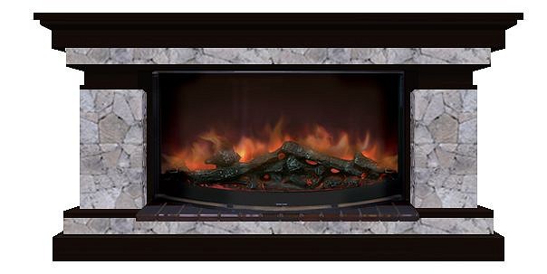 Комплект из электрокамина напольного и портала (143x45x80 см) Брайтон Марсель Rondo 86 БР000021