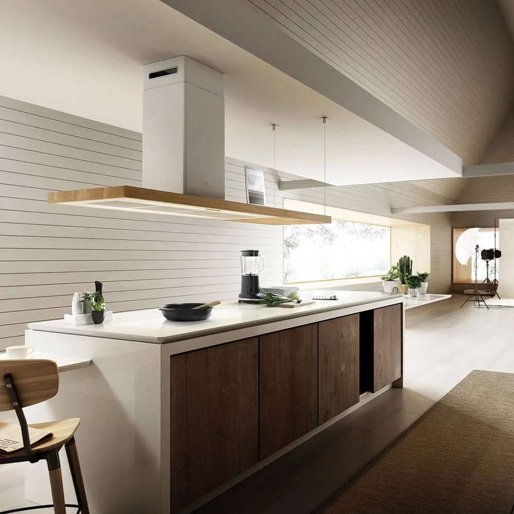 Вытяжка Elica Био Остров Белый и Дуб с аспирацией 120х53 (Bio Island WH/A/120X53 Rovere)
