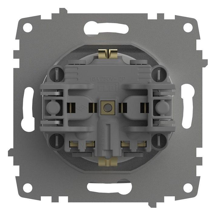 Розетка с заземлением и со шторкой, без рамки с крышкой Elbi Eleсtriс Zena Vega 609-015600-219