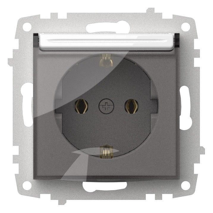 Розетка с заземлением с крышкой, без рамки Elbi Eleсtriс Zena Vega 609-015600-218