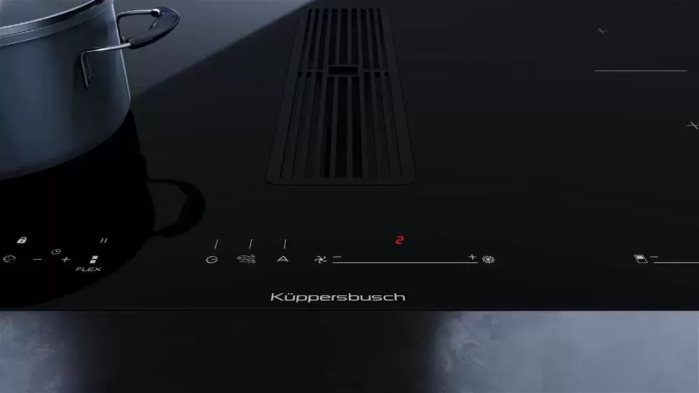 Варочная панель с вытяжкой Kuppersbusch KMI 8590.0 SR Black Chrome