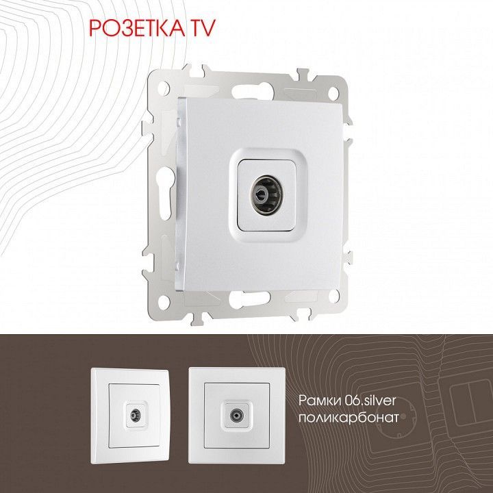 ТВ-розетка без рамки Arte Milano am-206 206.43-1.silver