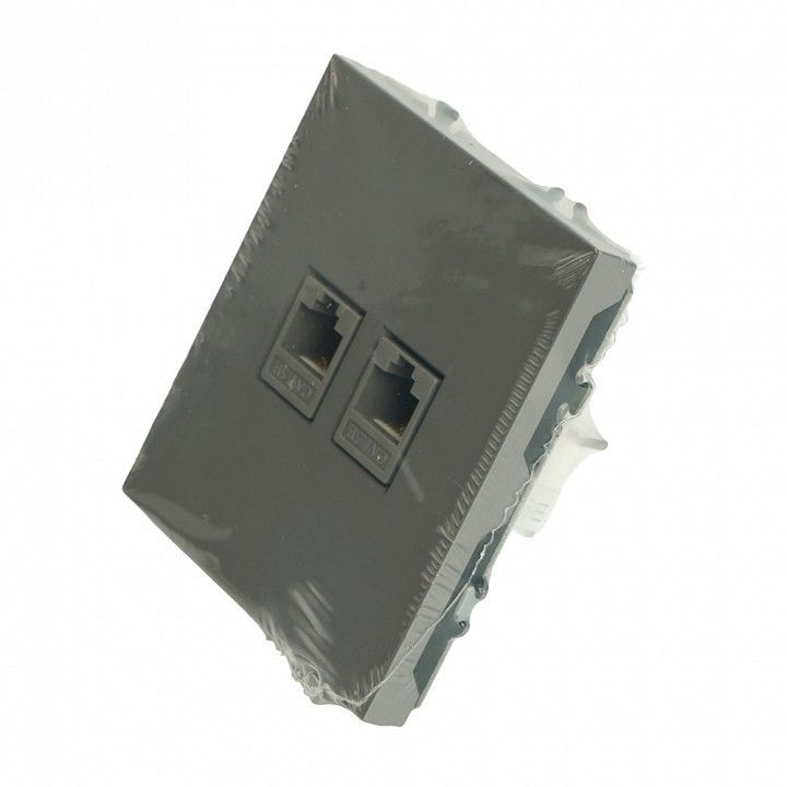 Розетка двойная Ethernet RJ-45 без рамки Stekker Эмили 49952