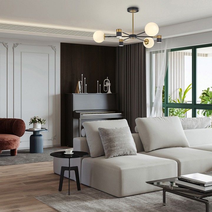 Люстра на штанге Arte Milano Ferrara-71040 274802/6 BK/GD