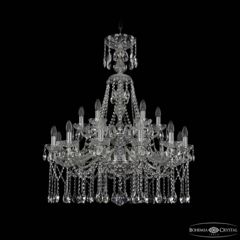 Подвесная люстра Bohemia Ivele Crystal 1413 1413/12+6/300/XL-96/2d Ni